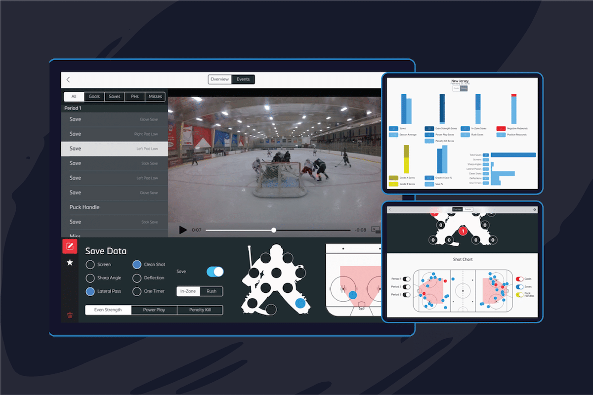 Upper Hand video analysis tools for hockey goaltenders
