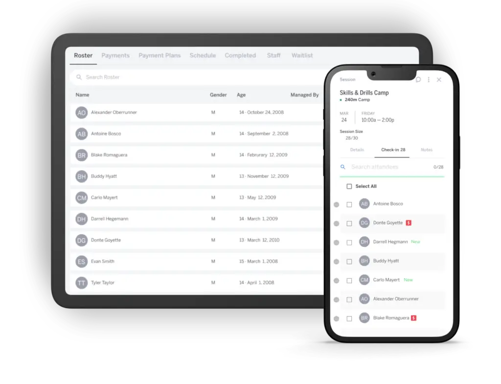 Image of a user-friendly sports team management app interface showcasing features such as scheduling, player tracking, and communication tools, ideal for coaches and team managers seeking efficient organization and team coordination."