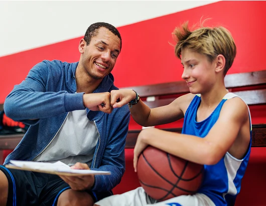Coach and athlete using Upper Hand