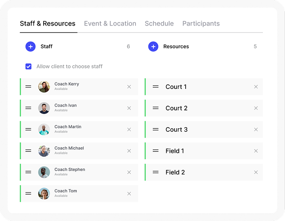Staff and resources management